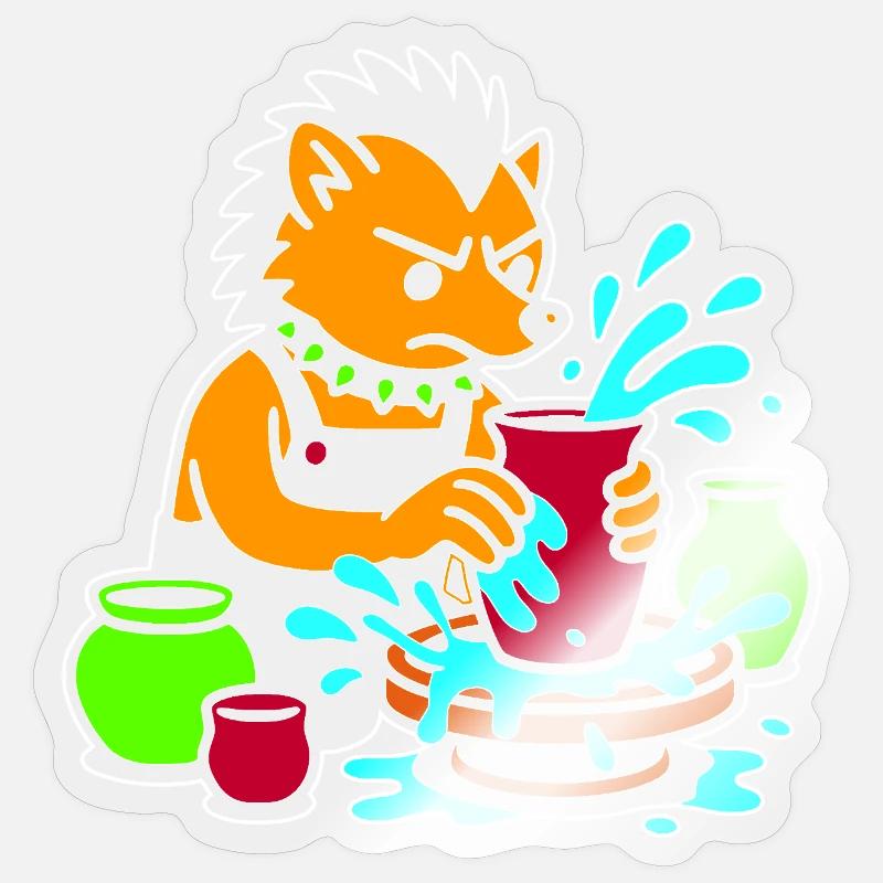 Pottery Pup Splash - Sticker Größe S (10 x 10 cm) - Transparent glänzend
