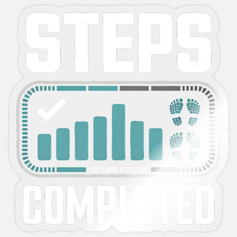 Steps Completed 10000 Schritte - Sticker size S (10 x 10 cm) - transparent glossy