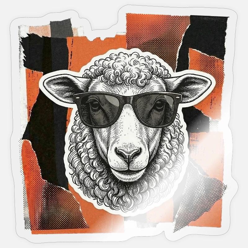 Sheep sheep Sticker size S (10 x 10 cm)