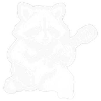 Raccoon Rock Guitar Jam - Sticker size S (10 x 10 cm) - transparent glossy - Front
