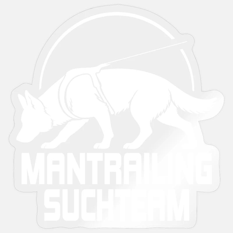 Deutscher Schäferhund Mantrailing Suchteam Hunde - Sticker Größe S (10 x 10 cm) - Transparent glänzend