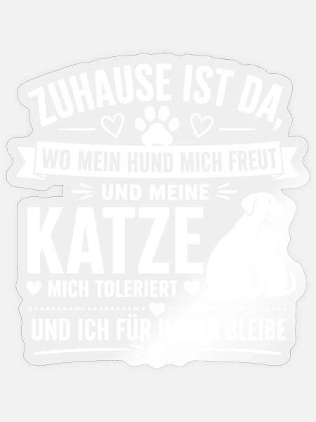 Zuhause Hund Katze Ewige Treue - Sticker Größe S (10 x 10 cm) - Transparent glänzend