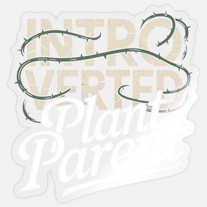 Parent de plante introverti - Sticker taille S (10 x 10 cm) - brillant transparent