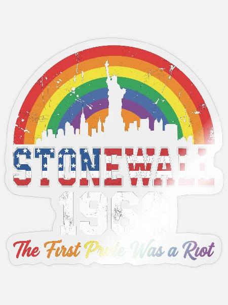 Pride Month LGBT – Stonewall 1969 - Sticker Größe S (10 x 10 cm) - Transparent glänzend