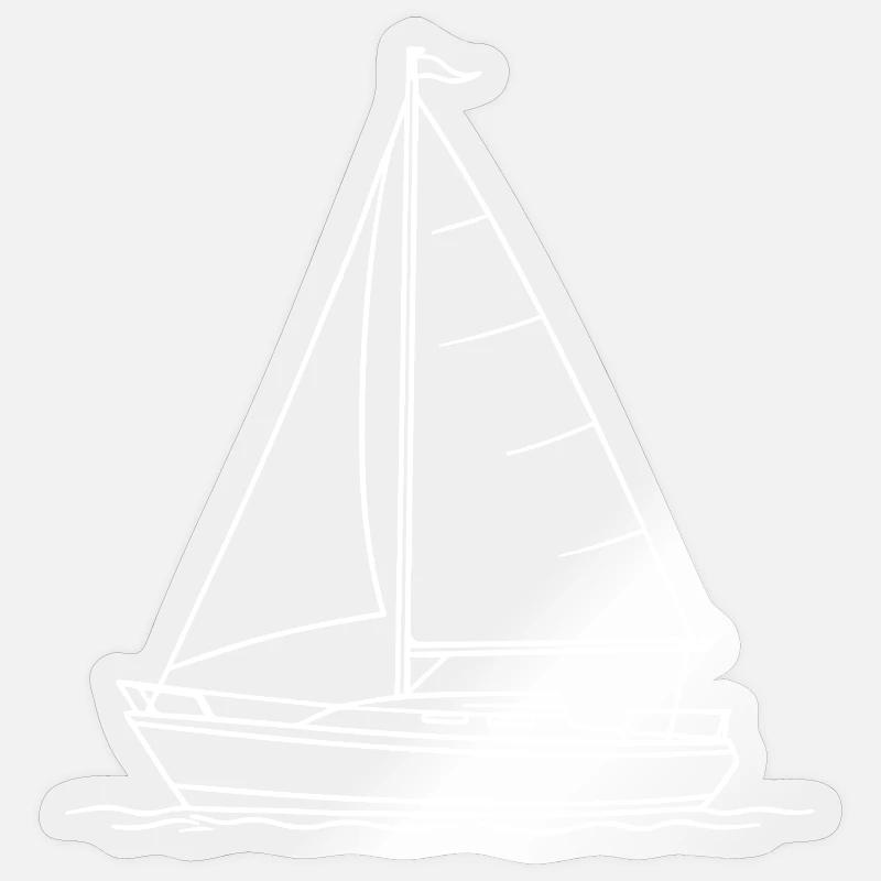 Segelboot - Sticker Größe S (10 x 10 cm) - Transparent glänzend