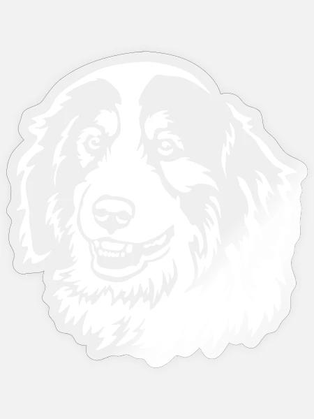 Tornjak Kopf "Black Edition" - Sticker Größe S (10 x 10 cm) - Transparent glänzend