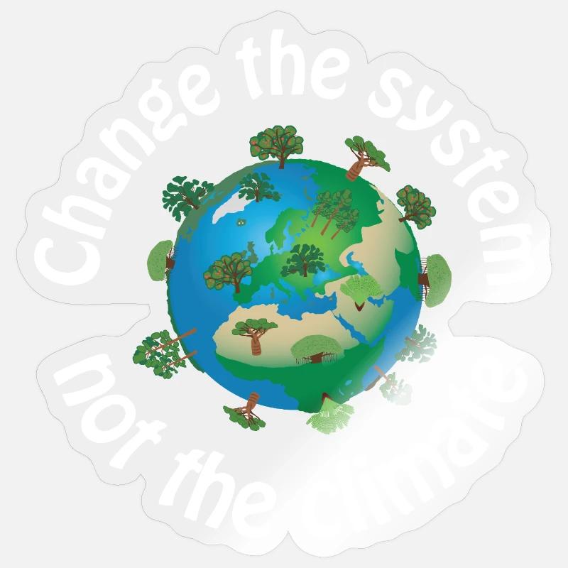Changer le système, pas le climat - Sticker taille S (10 x 10 cm) - brillant transparent
