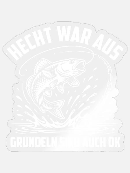 Grundel angeln Humor - Sticker Größe S (10 x 10 cm) - Transparent glänzend