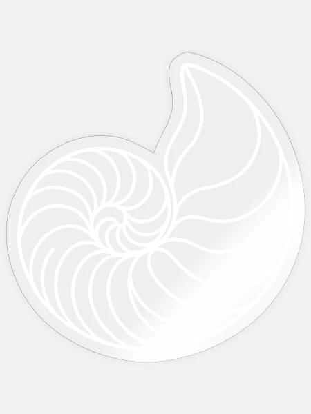Spirale Muschel Linienkunst - Sticker Größe S (10 x 10 cm) - Transparent glänzend