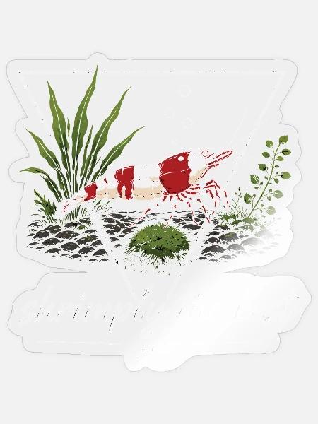 Crystal Red Zwerggarnele - Sticker Größe S (10 x 10 cm) - Transparent glänzend
