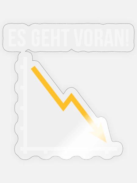 Es Geht Voran! (Fortschritt / Abwärts / NEG 2C) - Sticker Größe S (10 x 10 cm) - Transparent glänzend