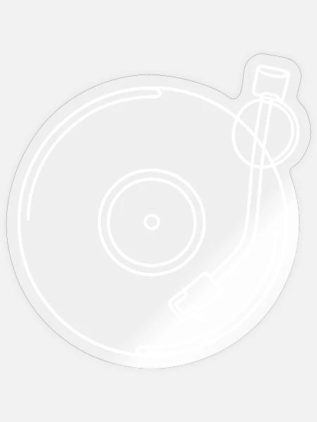 Schallplatten-Linienkunst - Sticker Größe S (10 x 10 cm) - Transparent glänzend