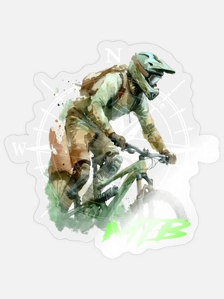 Mtb - Sticker Größe S (10 x 10 cm) - Transparent glänzend