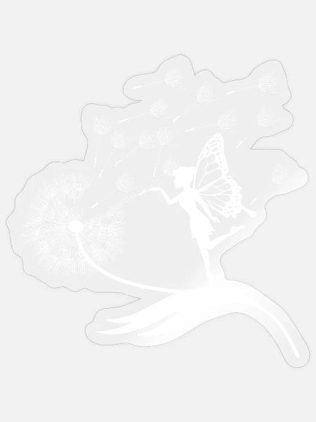 Schmetterlingdesign Pusteblumen Wiese Herzen Feen - Sticker Größe S (10 x 10 cm) - Transparent glänzend