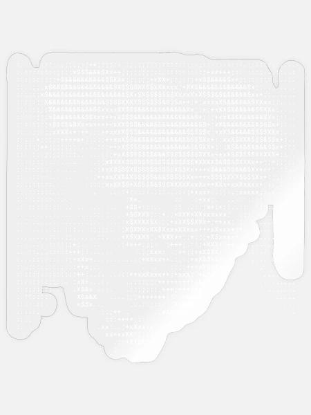 Arthur Schopenhauer ASCII Kunstporträt - Sticker Größe S (10 x 10 cm) - Transparent glänzend