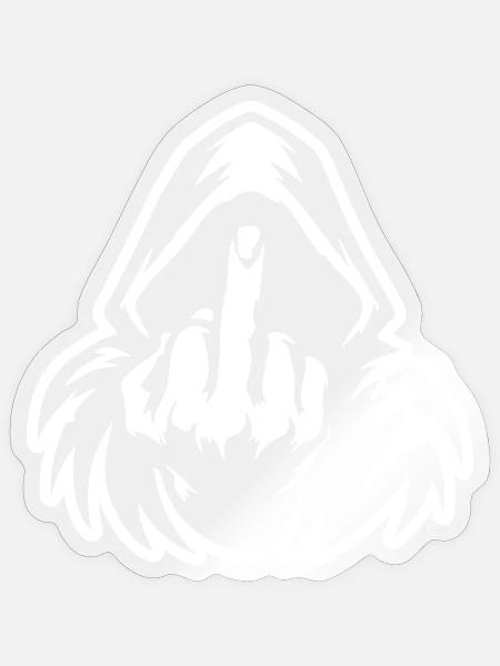 Kapuzenfigur mit Mittelfinger Weiß - Sticker Größe S (10 x 10 cm) - Transparent glänzend