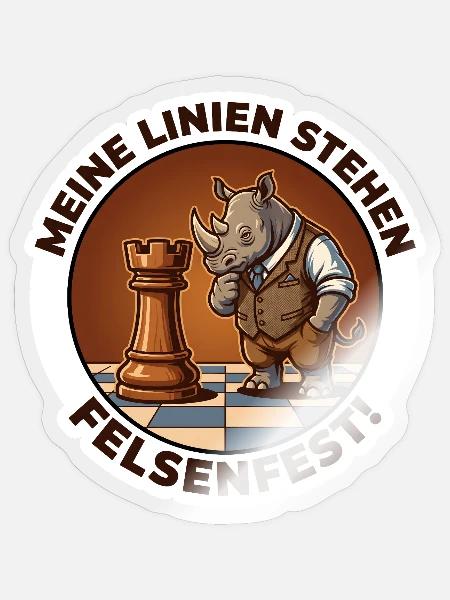 Fernschach Experte Meine Linien stehen felsenfest - Sticker Größe S (10 x 10 cm) - Transparent glänzend