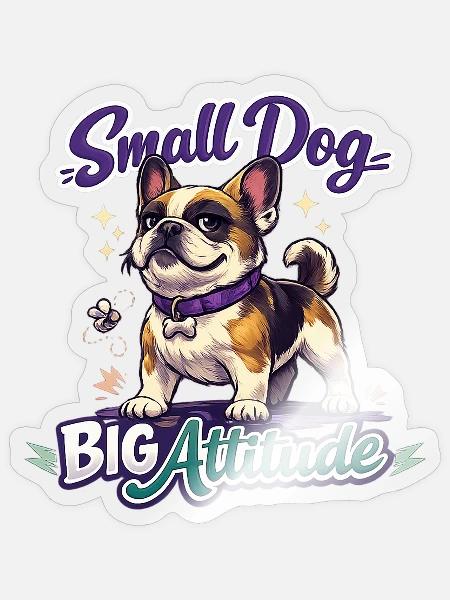 Kleiner Hund Große Einstellung - Sticker Größe S (10 x 10 cm) - Transparent glänzend