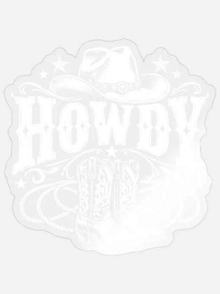 Howdy Cowboy - Sticker Größe S (10 x 10 cm) - Transparent glänzend