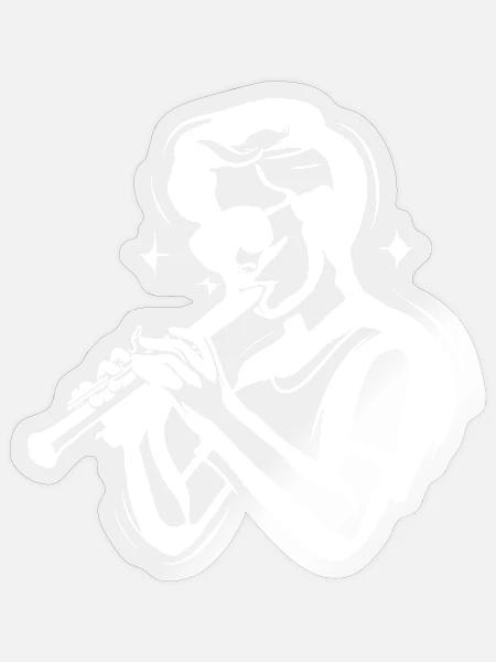 Flötenjunge - Sticker Größe S (10 x 10 cm) - Transparent glänzend