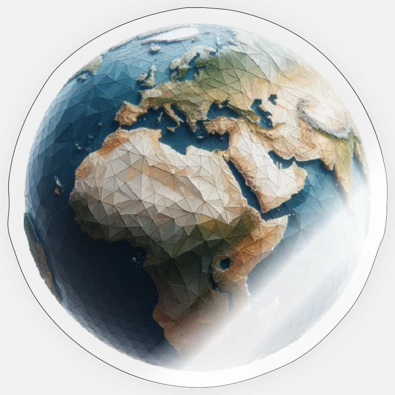 Planète Terre Polygone Sticker taille S (10 x 10 cm)