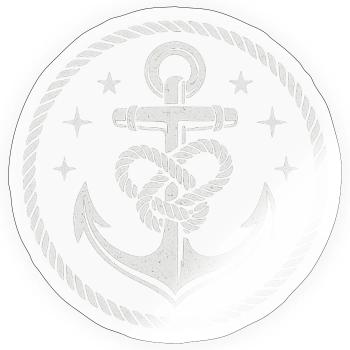 Nautischer Anker mit Seilknoten - Sticker Größe S (10 x 10 cm) - Transparent glänzend - Vorne