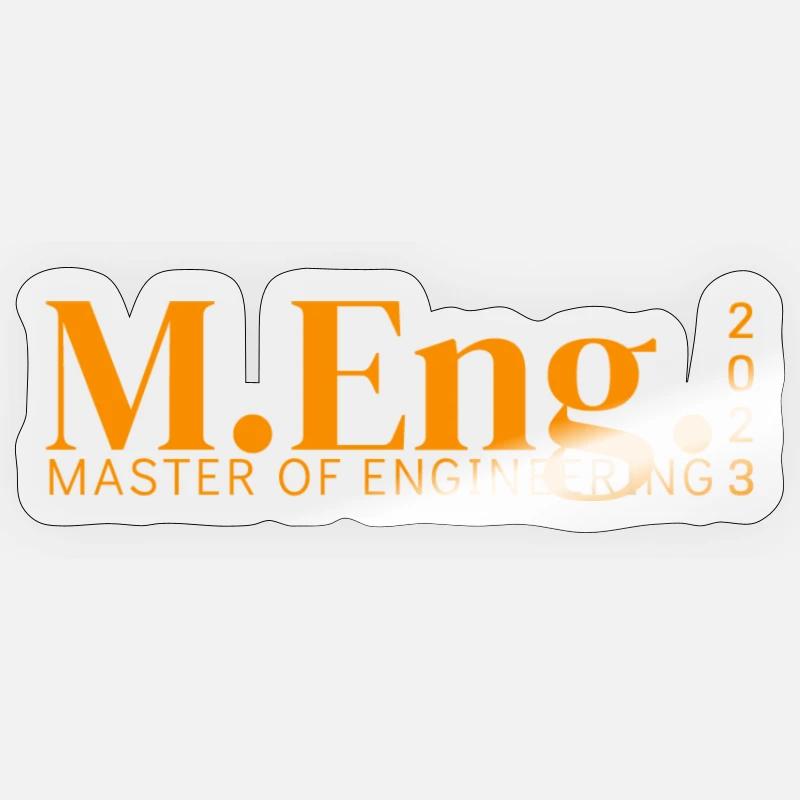 M.Eng. - MASTER OF ENGINEERING 2023 Sticker Größe S (10 x 10 cm)