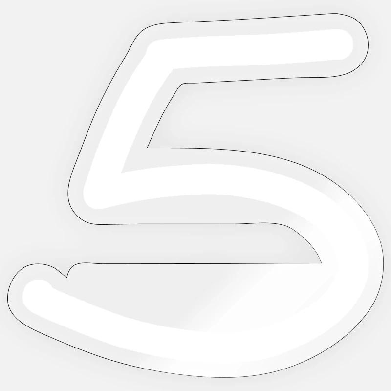 5 five number birthday white - Sticker size S (10 x 10 cm) - transparent glossy