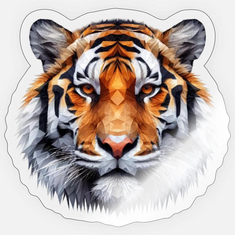 Polygone de tigre Sticker taille S (10 x 10 cm)