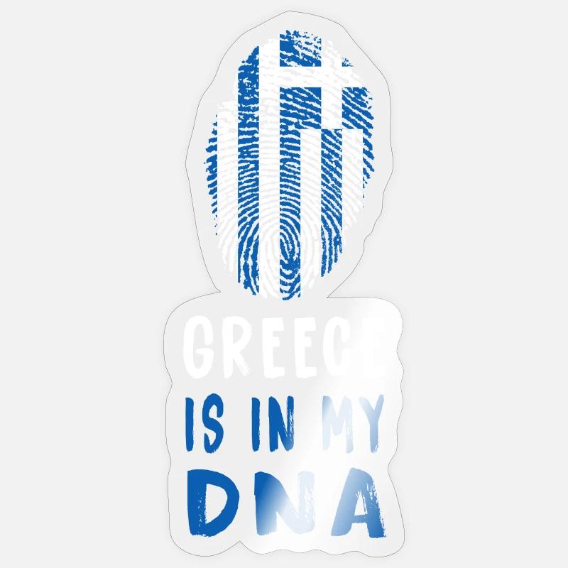 La Grèce est dans mon ADN - Sticker taille S (10 x 10 cm) - brillant transparent