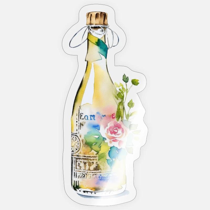 Flasche - Sticker Größe S (10 x 10 cm) - Transparent glänzend