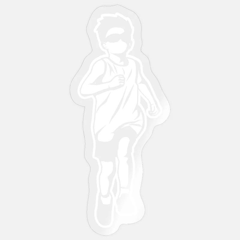 Petit coureur - Sticker taille S (10 x 10 cm) - brillant transparent