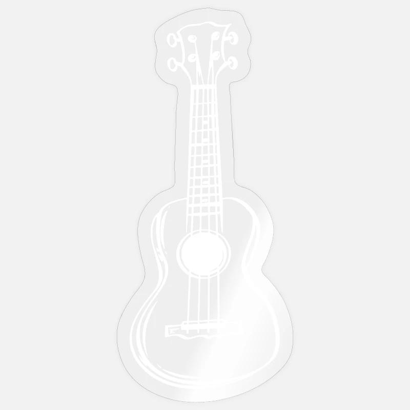 Ukulele Drawing - Sticker size S (10 x 10 cm) - transparent glossy