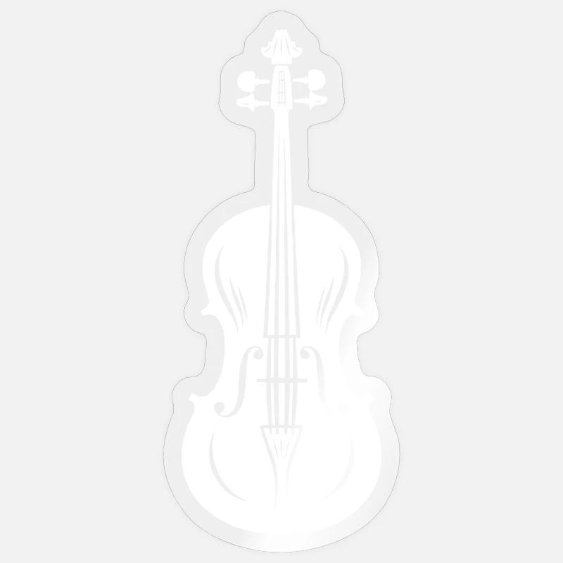 Dessin de violon - Sticker taille S (10 x 10 cm) - brillant transparent
