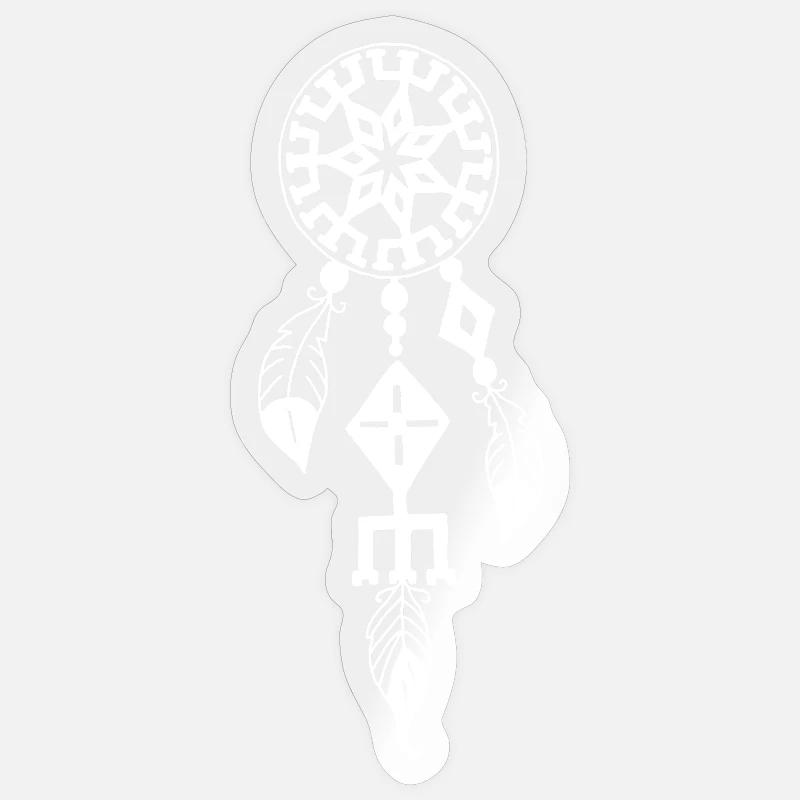 White Dreamcatcher - Sticker size S (10 x 10 cm) - transparent glossy