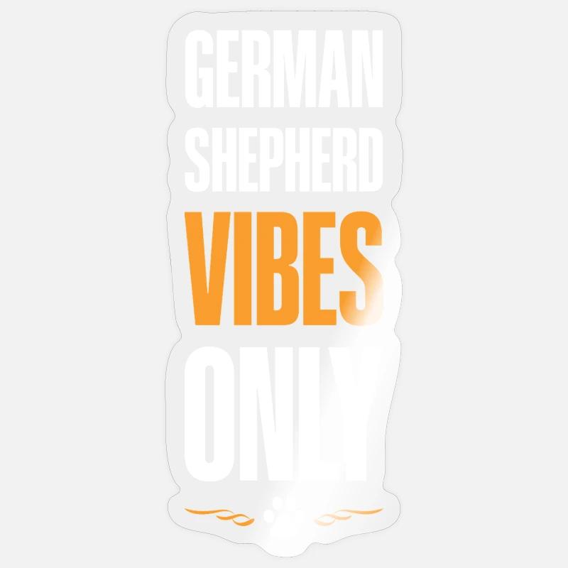 Deutscher Schäferhund Vibes - Sticker Größe S (10 x 10 cm) - Transparent glänzend