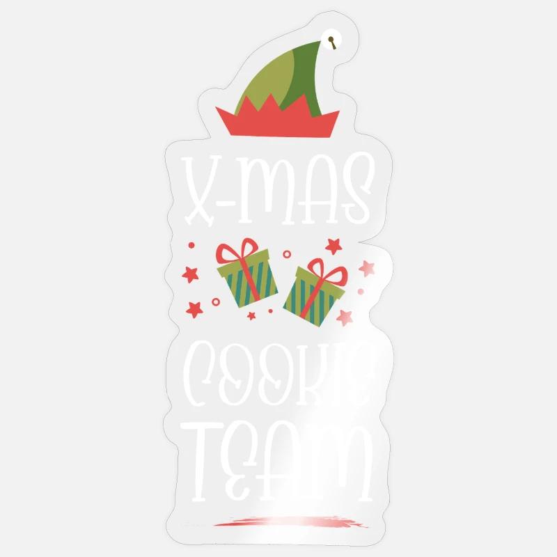 L’équipe des biscuits de Noël - Sticker taille S (10 x 10 cm) - brillant transparent