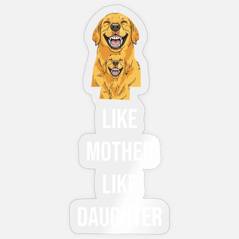 Hunde-Duo Mutter Tochter Illustration - Sticker Größe S (10 x 10 cm) - Transparent glänzend