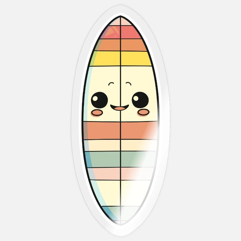 Surfbrett Comic Stil Sticker Größe S (10 x 10 cm)