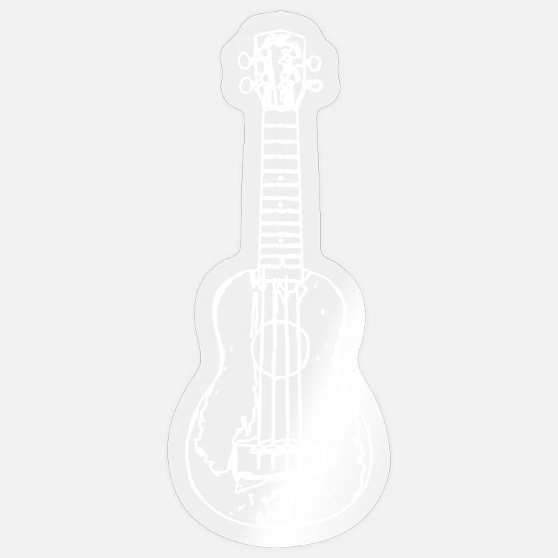 Ukulele Drawing - Sticker size S (10 x 10 cm) - transparent glossy