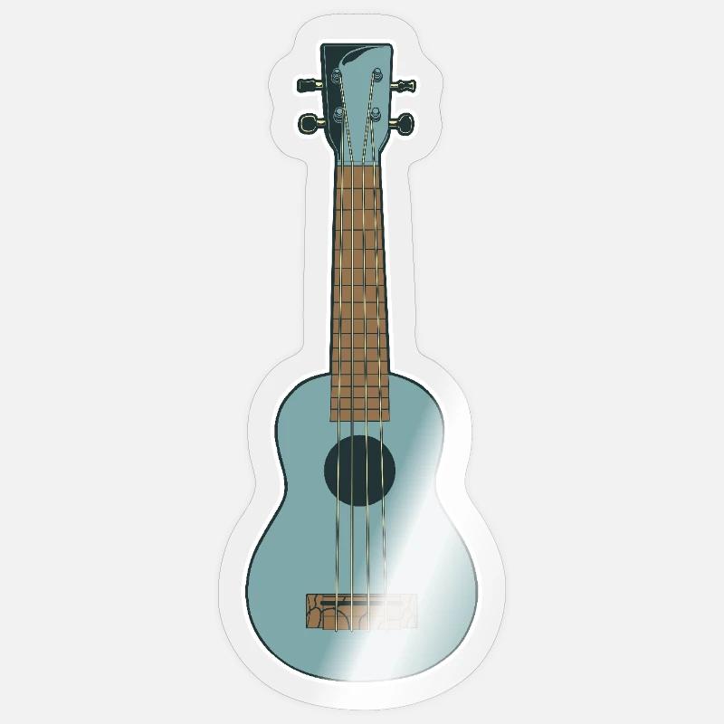 Retro Ukulele - Sticker Größe S (10 x 10 cm) - Transparent glänzend