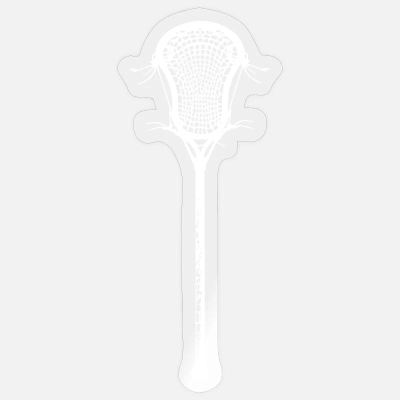 Lacrosse bat Drawing - Sticker size S (10 x 10 cm) - transparent glossy