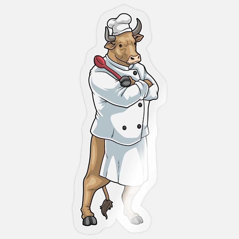 Taurus Cook Cuiller de cuisson Cuisson - Sticker taille S (10 x 10 cm) - brillant transparent