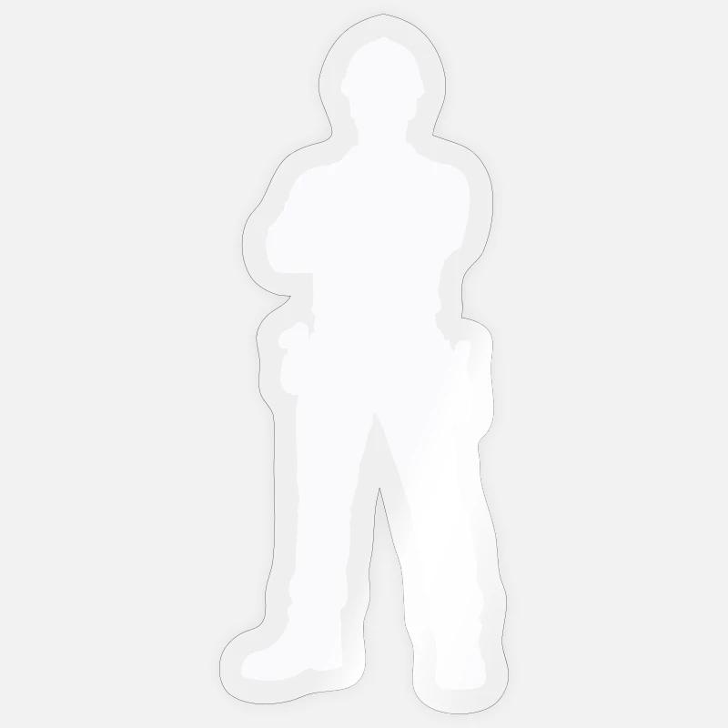 Construction Worker Construction Silhouette - Sticker size S (10 x 10 cm) - transparent glossy