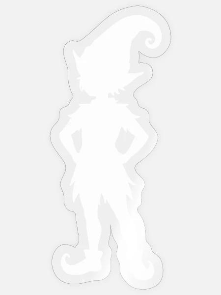 Elfe Silhouette - Sticker Größe S (10 x 10 cm) - Transparent glänzend