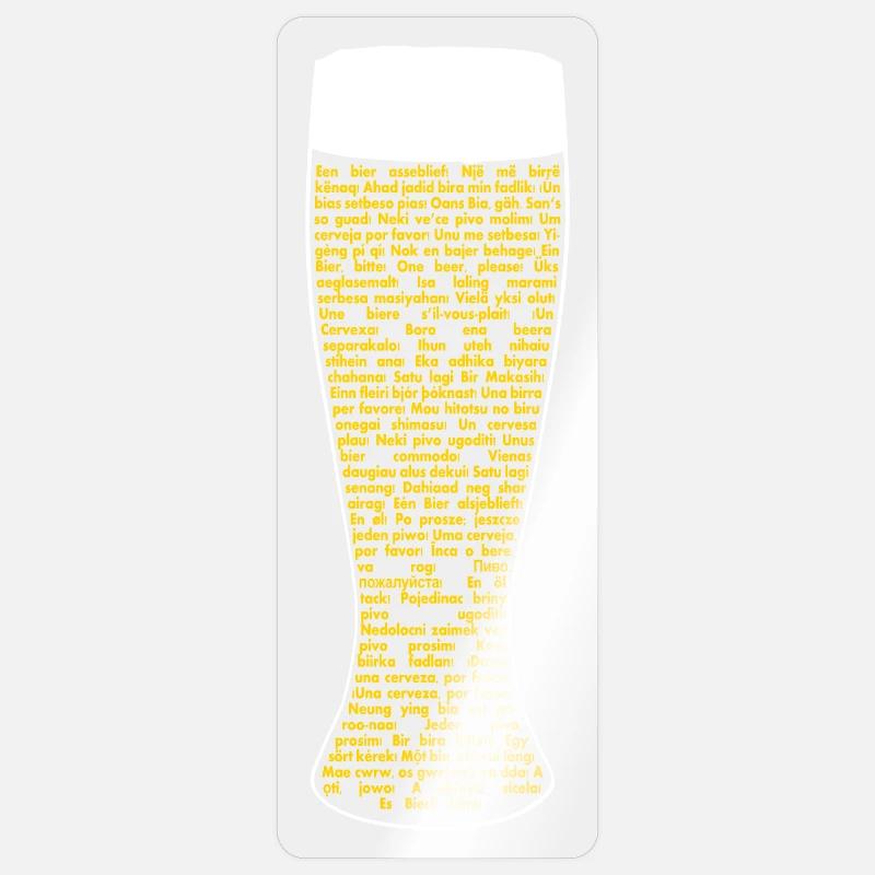 51 Sprachen Ein Bier bitte! für Reisende mit Durst Sticker Größe S (10 x 10 cm)
