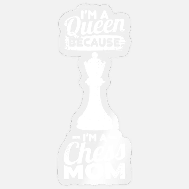 Maman d’échecs - Sticker taille S (10 x 10 cm) - brillant transparent