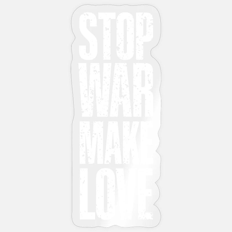 Stop War, Make Love - white Sticker size S (10 x 10 cm)