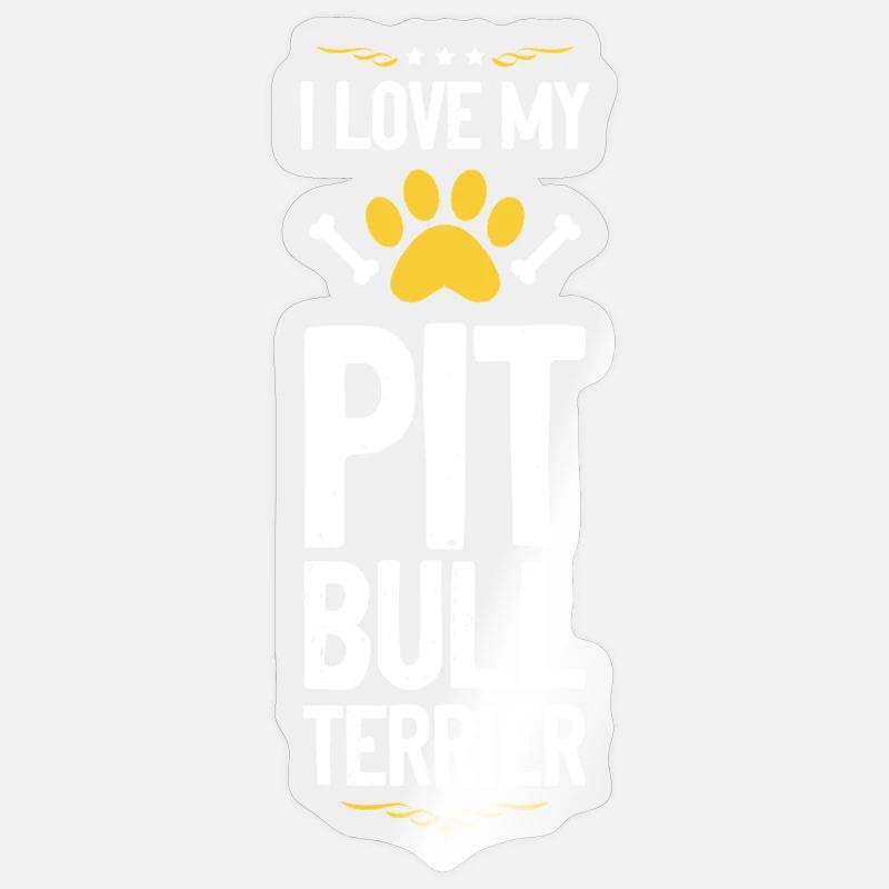 Ich liebe Pitbull Terrier - Sticker Größe S (10 x 10 cm) - Transparent glänzend