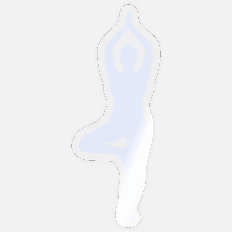 Yoga Pose Tree Pose Silhouette - Sticker size S (10 x 10 cm) - transparent glossy